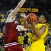 Indiana sophomore Cody Zeller guards Michigan sophomore Trey Burke as he looks for a basket and misses in the last seconds of the Big Ten title at Crisler Center on Sunday, March 10, 2013. Melanie Maxwell I AnnArbor.com